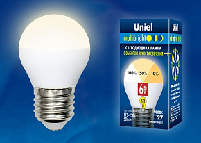 UNIEL (UL-00002377) LED-G45-6W/WW/E27/FR/MB PLM11WH G (Лампы-глобы)
