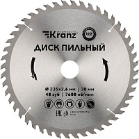 KRANZ (KR-92-0125) Диск пильный 235 мм х 48 зуб х 30 мм Диск пильный