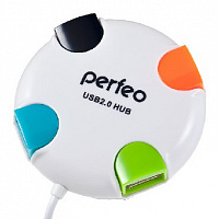 PERFEO (PF_4284) USB-HUB PF-VI-H020 4 PORT белый USB-хаб
