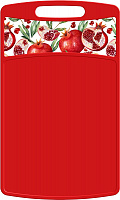 IDILAND Bergamo Scarlet прямоугольная 335x220x4мм с декором (красный) 221148106/03 Доска разделочная