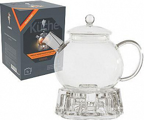 LEONORD Чайник заварочный на подставке AROMA, объем:1000 мл (боросиликатное стекло, фильтр из нерж.стали) (008245) Чайник заварочный на подставке