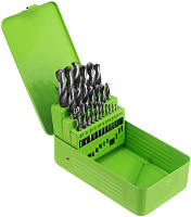 СИБРТЕХ Набор сверл по металлу, 1-13 мм (через 0,5 мм), 25 шт., HSS, в металлической коробке//