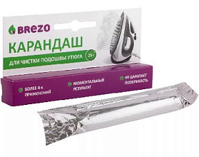 BREZO 97025 Карандаш для чистки подошвы утюга 25 г.,1 шт Карандаш для чистки утюга