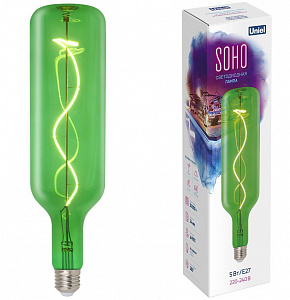 UNIEL (UL-00007627) LED-SF21-5W/SOHO/E27/CW GREEN GLS77GR Лампы светодиодные серии SOHO