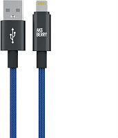 AKSBERRY (6900295520013) X163 Nylon silk USB-A ? Lightning, синий Кабель
