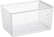 HOMVER Linden универсальная 6,7л, 290х190х150мм (белый) 221313429/01 Корзинка HOMVER Linden универсальная 6,7л, 290х190х150мм (белый) 221313429/01