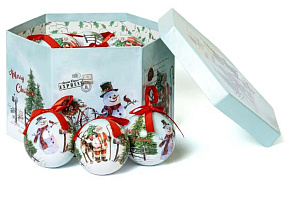 WINTER GLADE Набор ёлочных шаров папье-маше, 14 шт. 7514G273 Набор ёлочных шаров