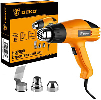 DEKO HG2000, 2000Вт, 2 скорости, защита от перегрева 083-1123 Фен строительный