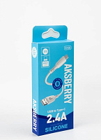 AKSBERRY (6972969383187) X156 Silicone Type C 2.4A 1м белый Кабель