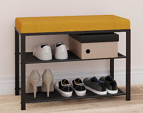 ЗМИ Банкетка Торонто 23S (TORONTO 23S banquet&shoes) цвет каркаса черный, цвет сиденья горчичный БТ23СЧГ Банкетка