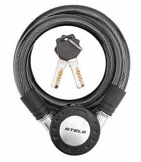 STELS Трос-замок 87708, 12х1200 мм, чёрный 540063 LU073547 Замок