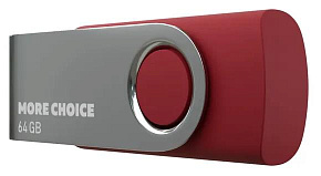 MORE CHOICE (4610196407666) MF64-4 USB 64GB 2.0 Red флэш-накопитель MORE CHOICE (4610196407666) MF64-4 USB 64GB 2.0 Red