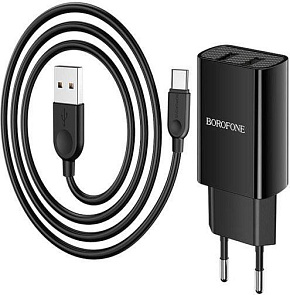 BOROFONE (6931474739193) BA53Aa Black СЗУ 2USB 2.1A СЗУ