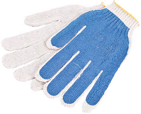 БЕЗ ТМ х/б залитые ПВХ 7,5 класс, 4 нити (091328) Перчатки