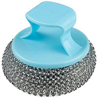 РЫЖИЙ КОТ Губка для мытья посуды SM-06, с держателем (металл) (104465) Губка д/посуды