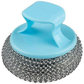 РЫЖИЙ КОТ Губка для мытья посуды SM-06, с держателем (металл) (104465) Губка д/посуды