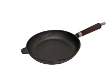 MALLONY Сковорода чугунная с деревянной ручкой CIF26-W, диам — 26 см (983004) Сковорода