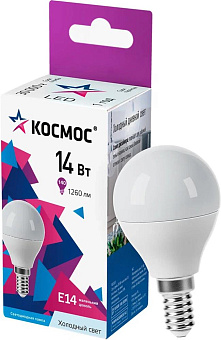КОСМОС LkecLED14wGL45E1465 14W/E14/6500K Лампа светодиодная