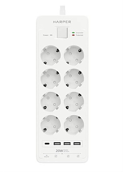 HARPER UCH-650 White PD3.0 Сетевые фильтры