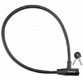 STELS Трос-замок 86106 длина 800 мм, с ключом чёрный 540078 LU089557 Замок