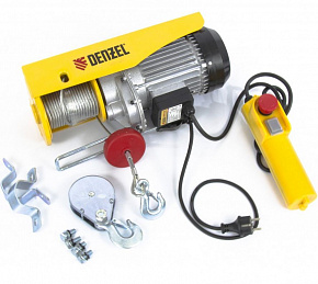 DENZEL 52014 Тельфер электрический TF-800, 0,8 т, 1300 Вт, высота 12 м, 8 м/мин/