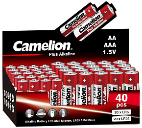 CAMELION (14981) Plus Alkaline COMBO40 20LR6 + 20LR03-CB Батарейки CAMELION (14981) Plus Alkaline COMBO40 20LR6 + 20LR03-CB