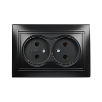 SMARTBUY (SBE-01b-10-S2-N-c) Венера, 2-местная, черный Розетка