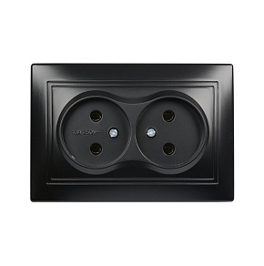 SMARTBUY (SBE-01b-10-S2-N-c) Венера, 2-местная, черный Розетка