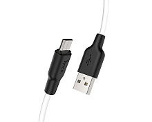 HOCO (6957531071389) X21 USB (m)-microUSB (m) 1.0м - белый/черный Дата-кабель microUSB