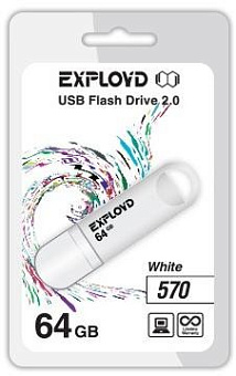 EXPLOYD 64GB 570 белый [EX-64GB-570-White] USB флэш-накопитель