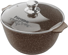 МЕЧТА 42806 Гранит brown 2л стеклянная крышка Кастрюля