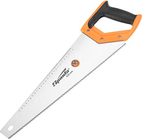 SPARTA Ножовка по дереву, 450 мм, 7-8 TPI, зуб 2D, каленый зуб, двухкомпонентная рукоятка 235025