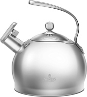 AGNESS 948-1001 со свистком 3,2л, термоаккумулирующее дно, 304 сталь, индукция