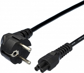 GOPOWER (00-00024056) кабель питания евровилка CEE 7/7-IEC 320 C5 1.8м ПВХ 0.75мм черный (1/10/160) Кабель