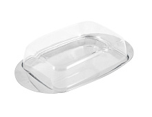 MALLONY Масленка из нерж стали с пластик крышкой серия OLIATORE, р-р 18*11*4 см (003879) Масленка