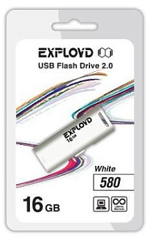 EXPLOYD 16GB 580 белый [EX-16GB-580-White] USB флэш-накопитель