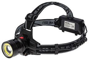 REXANT (75-7831) Фонарь налобный NEW AGE, четырехрежимный, поворотный, черный Фонарь налобный