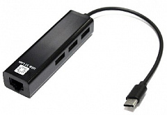 5BITES UA3C-45-09BK USB3.1 / 3*USB2.0 / RJ45 100MB / BLACK переходник-адаптер