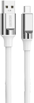 AKSBERRY (6900291880012) X159 Silicone USB-A Type-C, белый Кабель