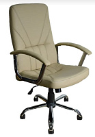 ЯРКРЕСЛА Кр37 ТГ ХРОМ ЭКО2 (экокожа слоновая кость) Кресло компьютерное