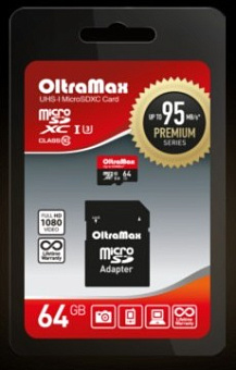 OLTRAMAX MicroSDXC 64Gb Class 10 [OM064GCSDXC10UHS-1-PrU3] Карта памяти