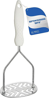 MULTIDOM Картофелемялка "Порто" хром с белой ручкой AN50-26