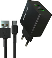 MORE CHOICE (4610196409882) NC11m Black - СЗУ 2USB 2.4A для micro USB СЗУ