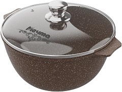 МЕЧТА 56806 Гранит brown 6л стеклянная крышка Казан