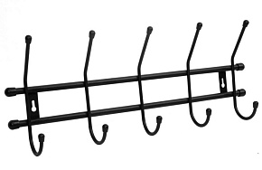 ИСТОК Вешалка настенная "Стандарт 5" 5 кр. арт.ВНС52 (10 шт/уп), цв.Чёрный Вешалка настенная