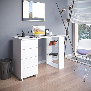 МЕБЕЛЬ-КОМПЛЕКС ЛАЙТ Стол письменный 4Я Белый Модульная мебель