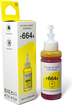 NV PRINT Чернила NVP T6644 (NV-C13T66444A) для аппаратов Epson (70 ml) Yellow (в коробке) совместимые Чернила