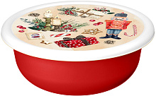 HOMVER Миска "Modena" 1,2л с крышкой с декором "Игрушки" (красный) 223138206/03 Емкость для сыпучих продуктов