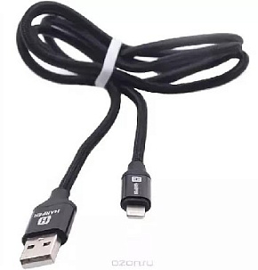 HARPER BRCH-510 BLACK USB - 8PIN 1м нейлоновая оплетка USB кабель