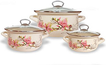 КМЗ Магнолия-1-экстра стиль эмал сфер (3 предмета) Набор посуды